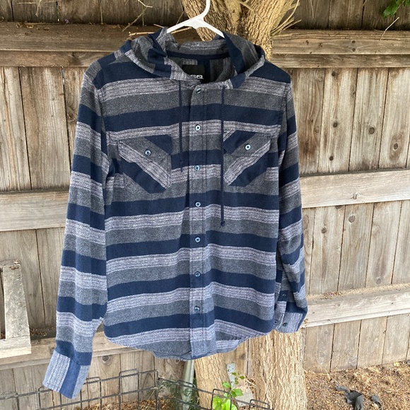 Plaid Flannel with Hoodie by RSQ - Picture 1 of 12